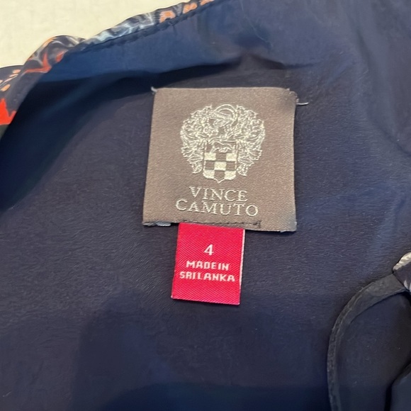 Vince Camuto Bohemian Paisley Blue Chiffon Bell Sleeve Shift Dress Size 4 - Picture 8 of 11